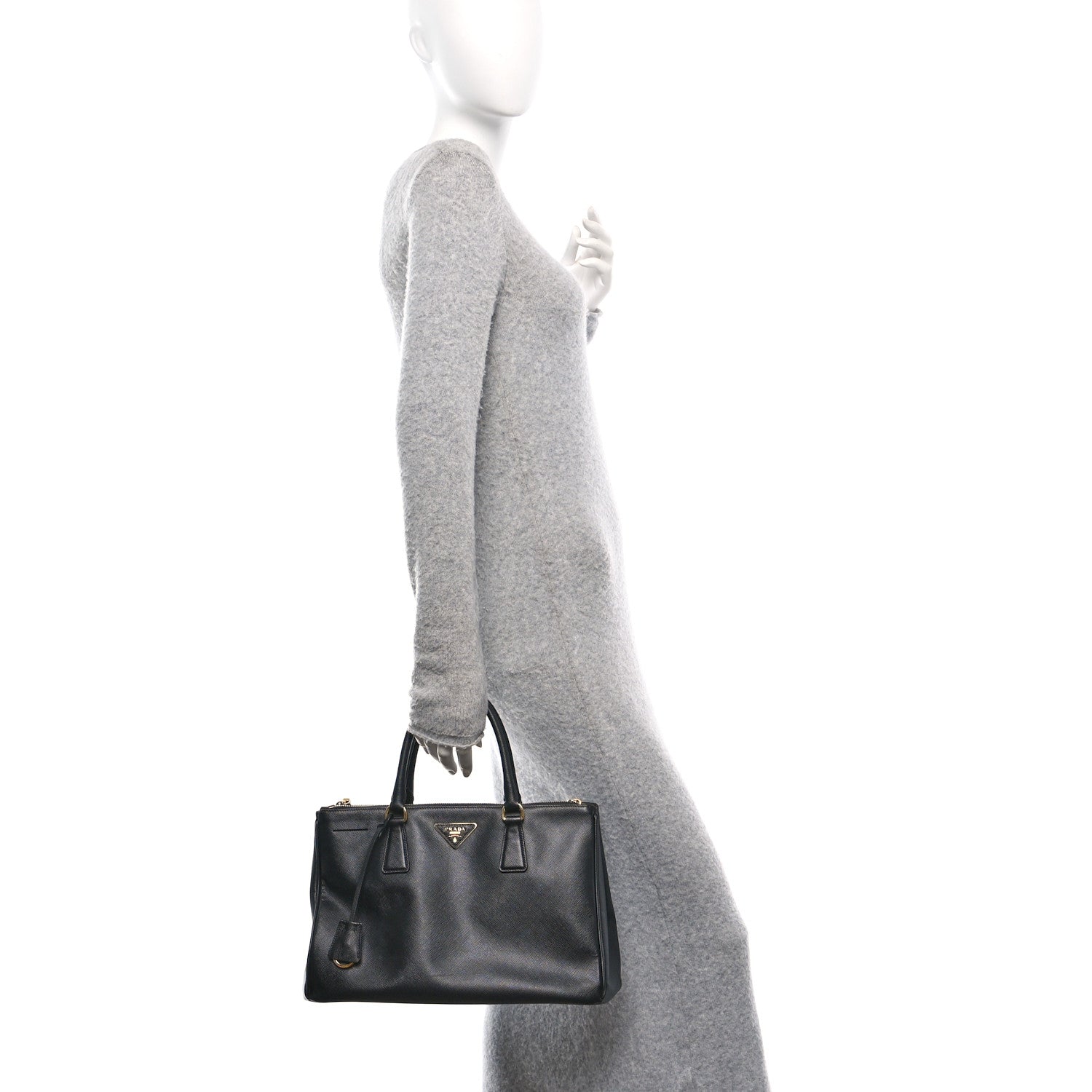 Prada Saffiano Medium Galleria Double Zip Tote Black 2 of 9