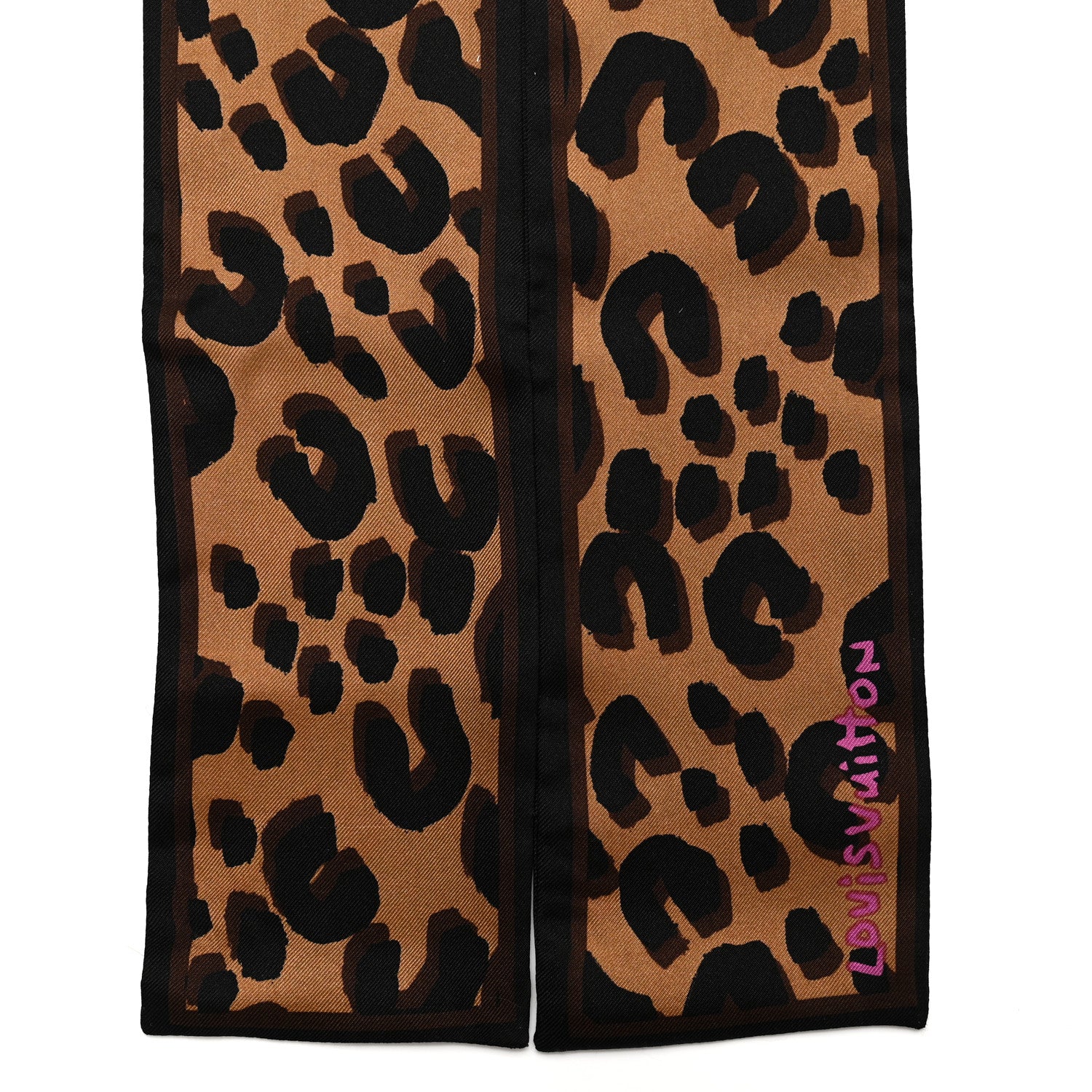 Louis Vuitton Silk Leopard Bandeau Scarf Marron 2 of 3