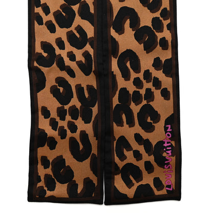 Louis Vuitton Silk Leopard Bandeau Scarf Marron 2 of 3