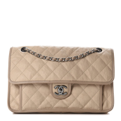 Chanel Caviar Quilted Large French Riviera Flap Beige 1 of 10