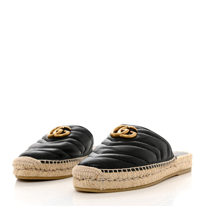 Gucci Nappa Matelasse GG Marmont Espadrille Slippers 36 Black 3 of 11