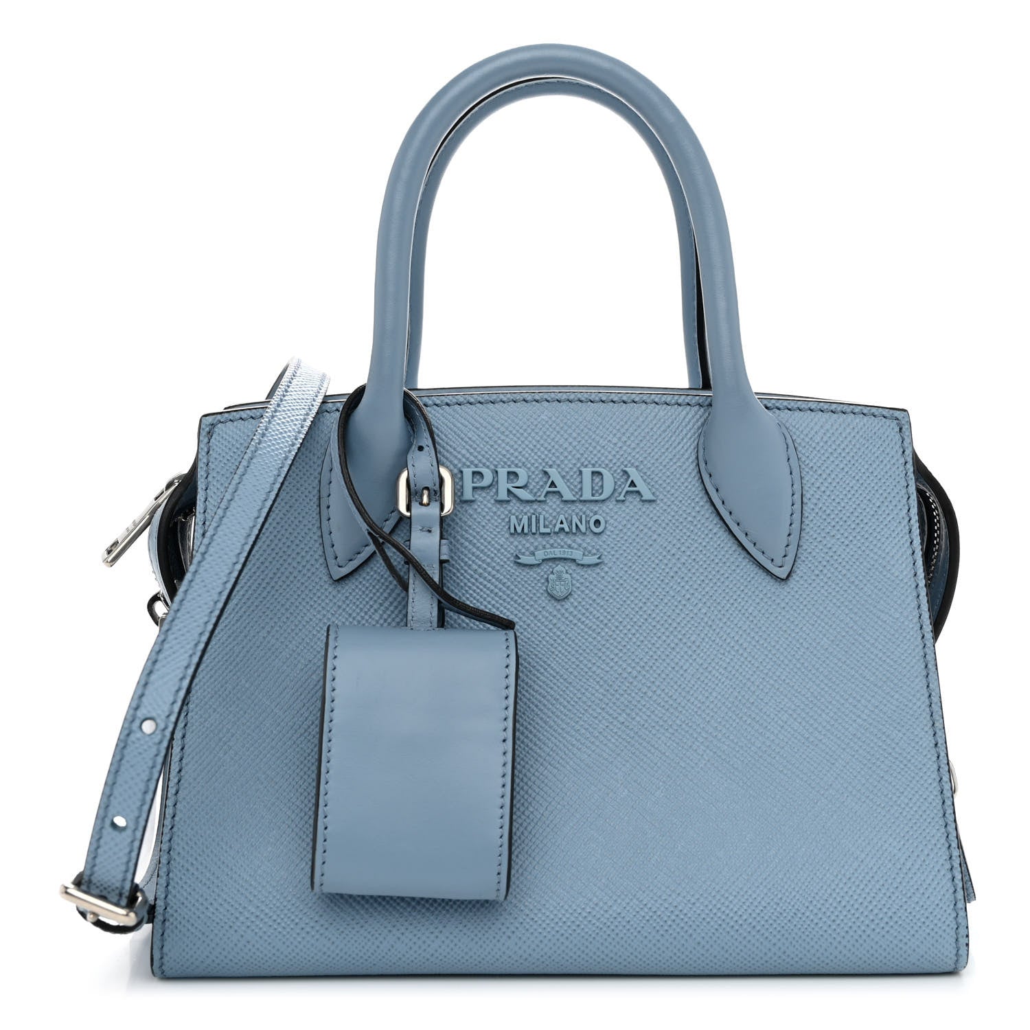 Prada Saffiano Cuir Calfskin Mini Monochrome Top Handle Tote Astrale 1 of 10