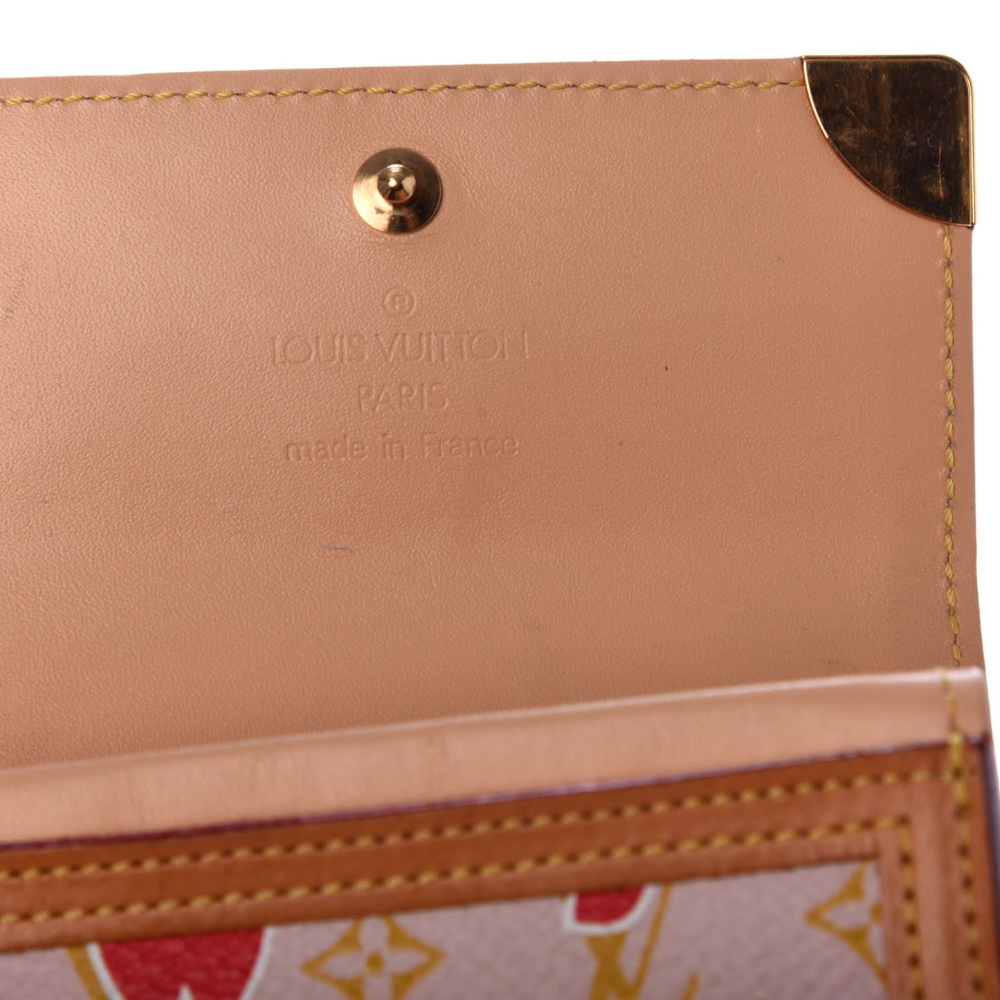 Monogram Cherry Blossom Porte-Monnaie Plat Coin Purse Red
