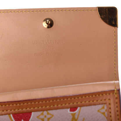 Louis Vuitton Monogram Cherry Blossom Porte-Monnaie Plat Coin Purse Red 6 of 6