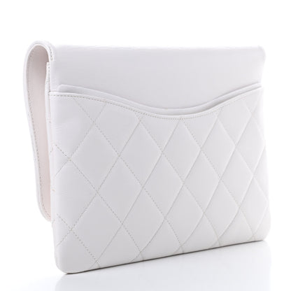 Chanel Goatskin Quilted Timeless CC Clutch White 3 of 9