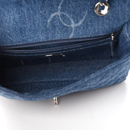 Chanel Denim Quilted CC Print Medium Single Flap Blue 6 of 11