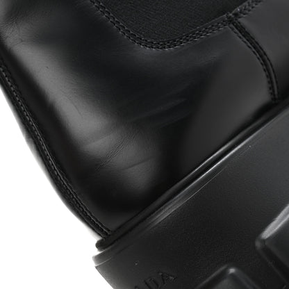 Prada Spazzolato Rois Triangle Monolith Chelsea 55mm Boots 40.5 Black 10 of 10