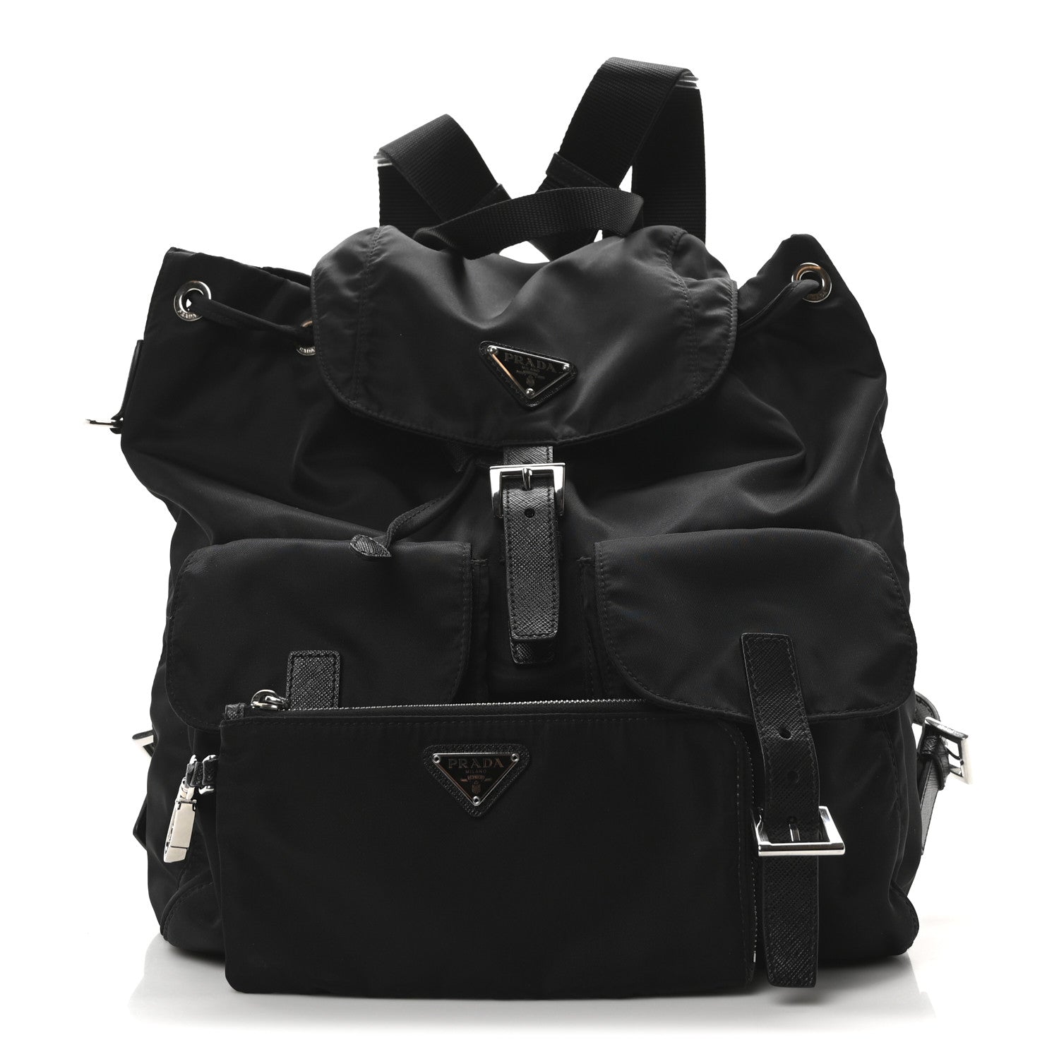 Prada Re-Nylon Vela Saffiano Medium Backpack Black 3 of 10