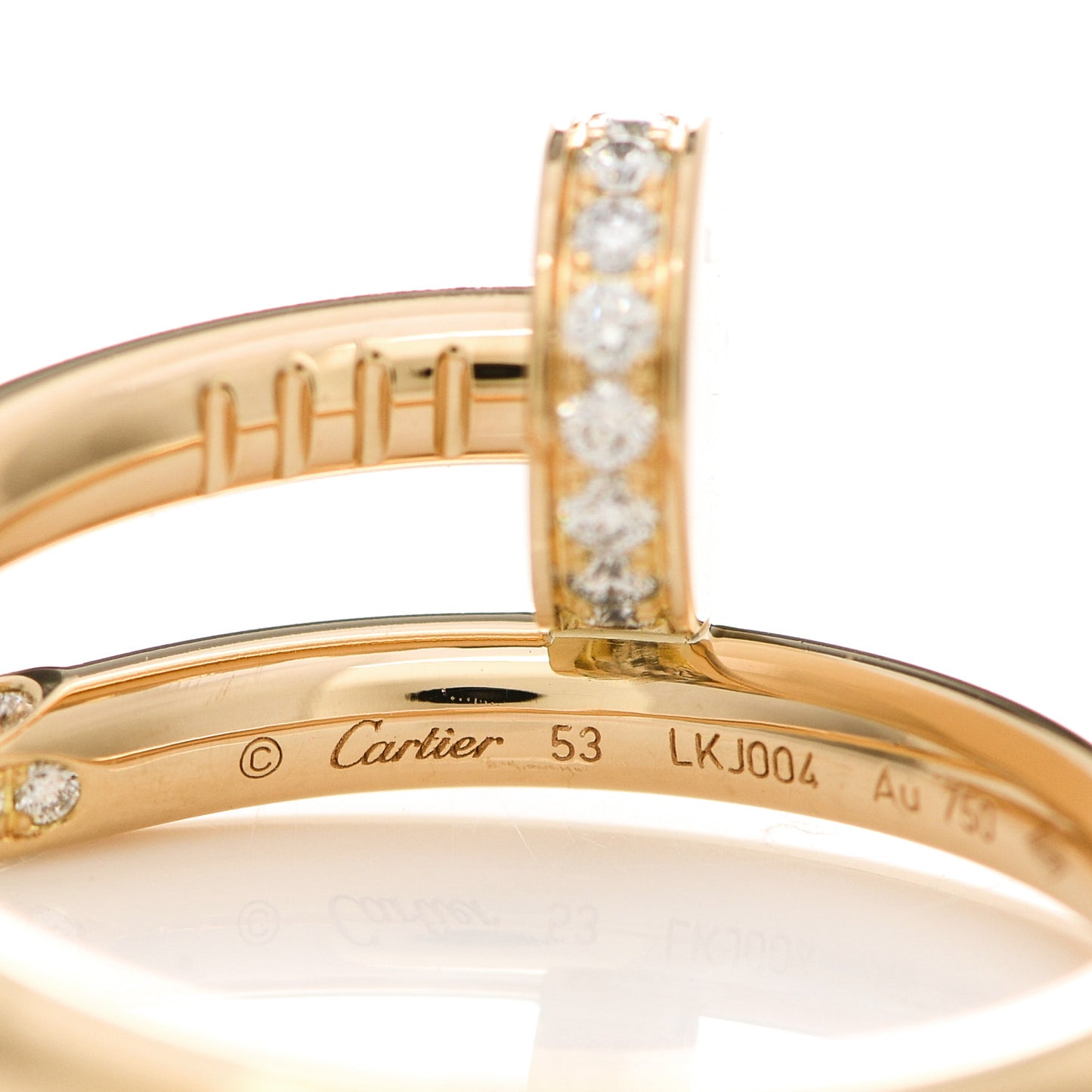 18K Yellow Gold Diamond Juste Un Clou Ring 53 6.25