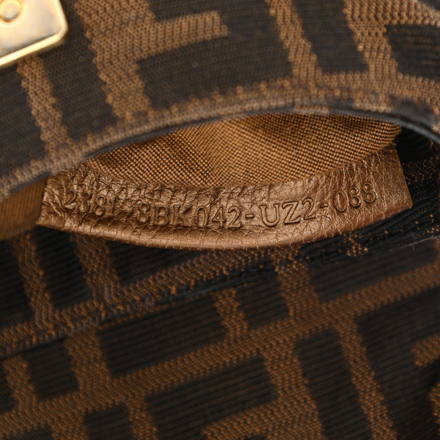 Zucca Laminated Vachetta Mini Chef Shoulder Bag Tobacco Bronzo