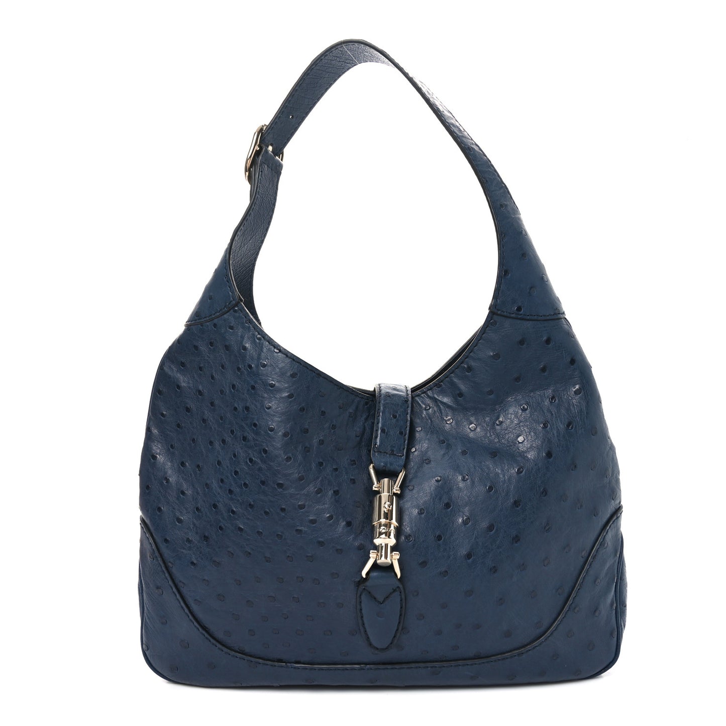 Ostrich Medium Jackie Hobo Navy
