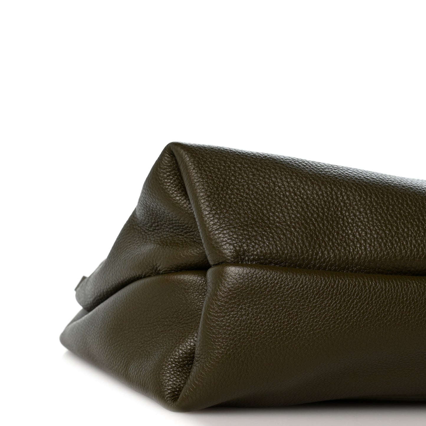 Grained Calfskin Softbit Maxi Shoulder Bag Forest Green