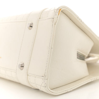 Christian Dior Calfskin Cannage Stitched Small East West Lady Dior White 10 of 16