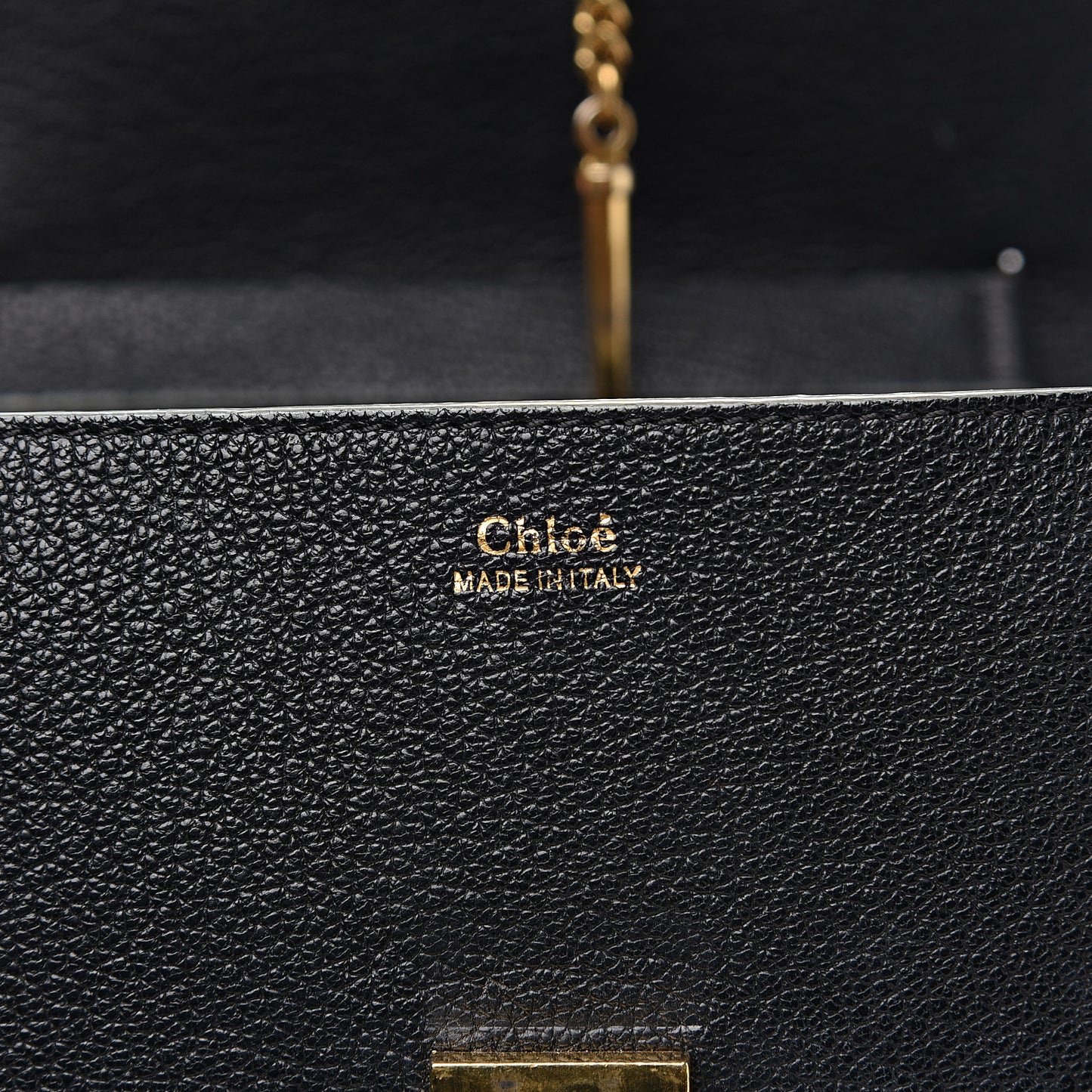 Grained Calfskin Lambskin Drew Shoulder Bag Black
