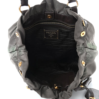 Prada Tessuto Nylon Jacquard Logo Tote Fumo 4 of 5