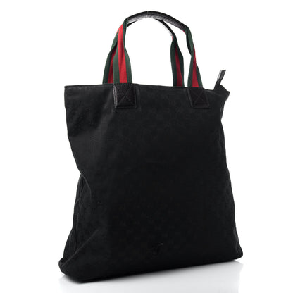 Gucci Nylon Monogram Large Web Handle Vertical Tote Black 3 of 11
