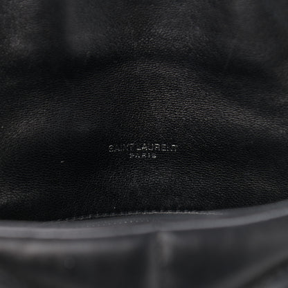 Saint Laurent Lambskin Quilted Toy Loulou Puffer Monogram Chain Satchel Black 6 of 10