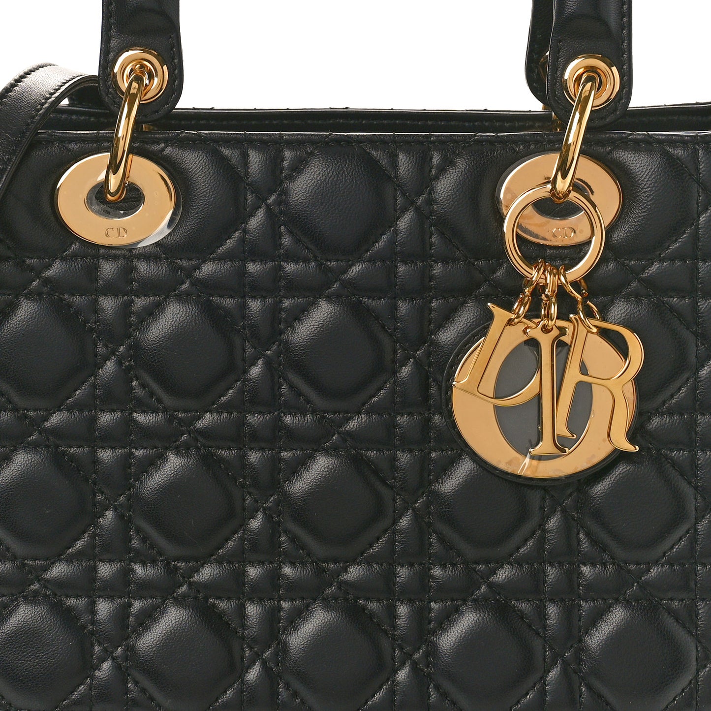 Lambskin Cannage Medium Lady Dior Black