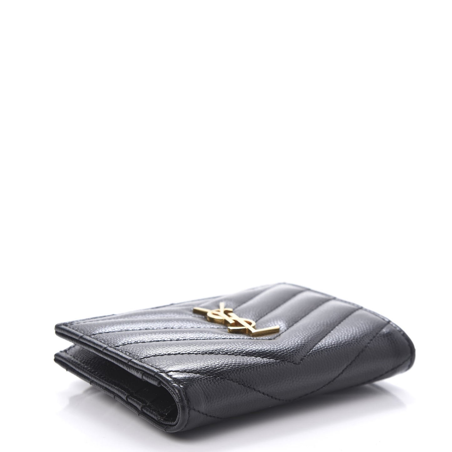 Grain De Poudre Matelasse Chevron Monogram Zipped Card Case Black