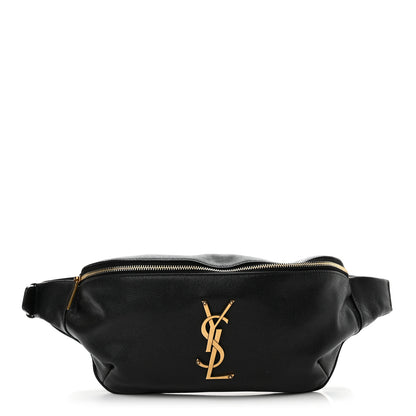 Saint Laurent Grain De Poudre Monogram Belt Bag Black 1 of 11