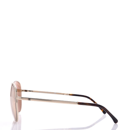 Chanel Metal Mirrored Pilot Summer Sunglasses 4223 Gold 3 of 9
