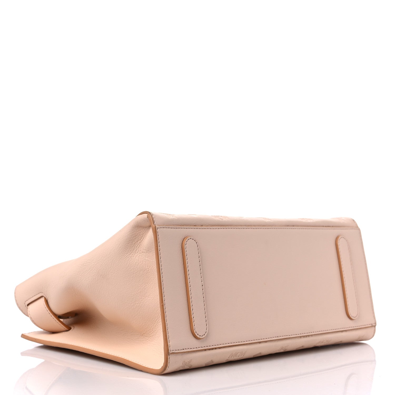 MCM Calfskin Ottomar Monogram Medium Essential Tote Bisque 4 of 12