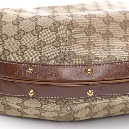 Gucci Monogram Large Biba Studded Hobo Brown 8 of 13