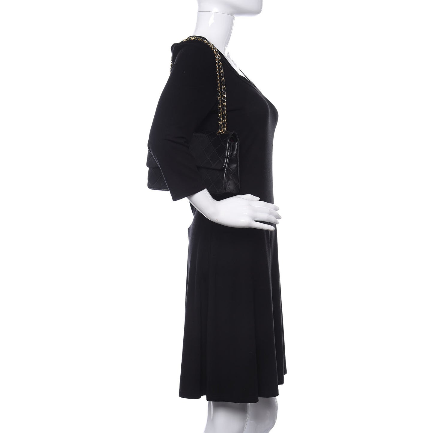 Lambskin Quilted Small Double Flap Black