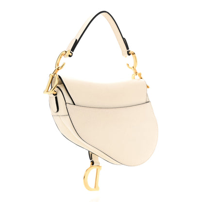 Christian Dior Grained Calfskin Mini Saddle Bag White 3 of 10