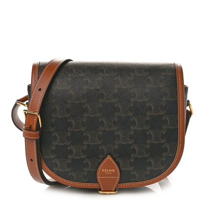 Celine Triomphe Canvas Medium Folco Bag Tan 1 of 7