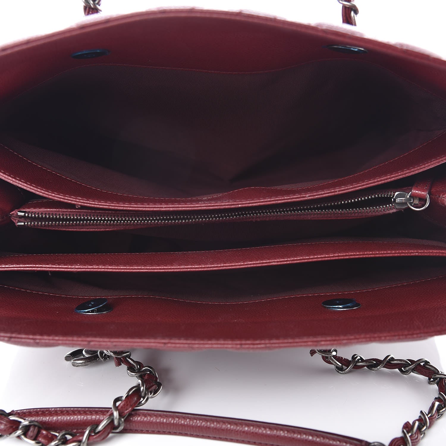 Chanel Caviar Quilted City Shopping Tote Dark Red 5 of 13