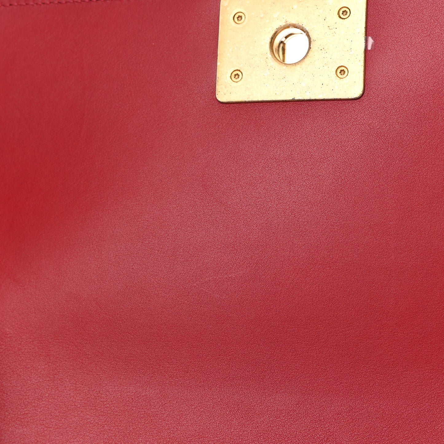 Calfskin Medium Boy Logo Top Handle Flap Red