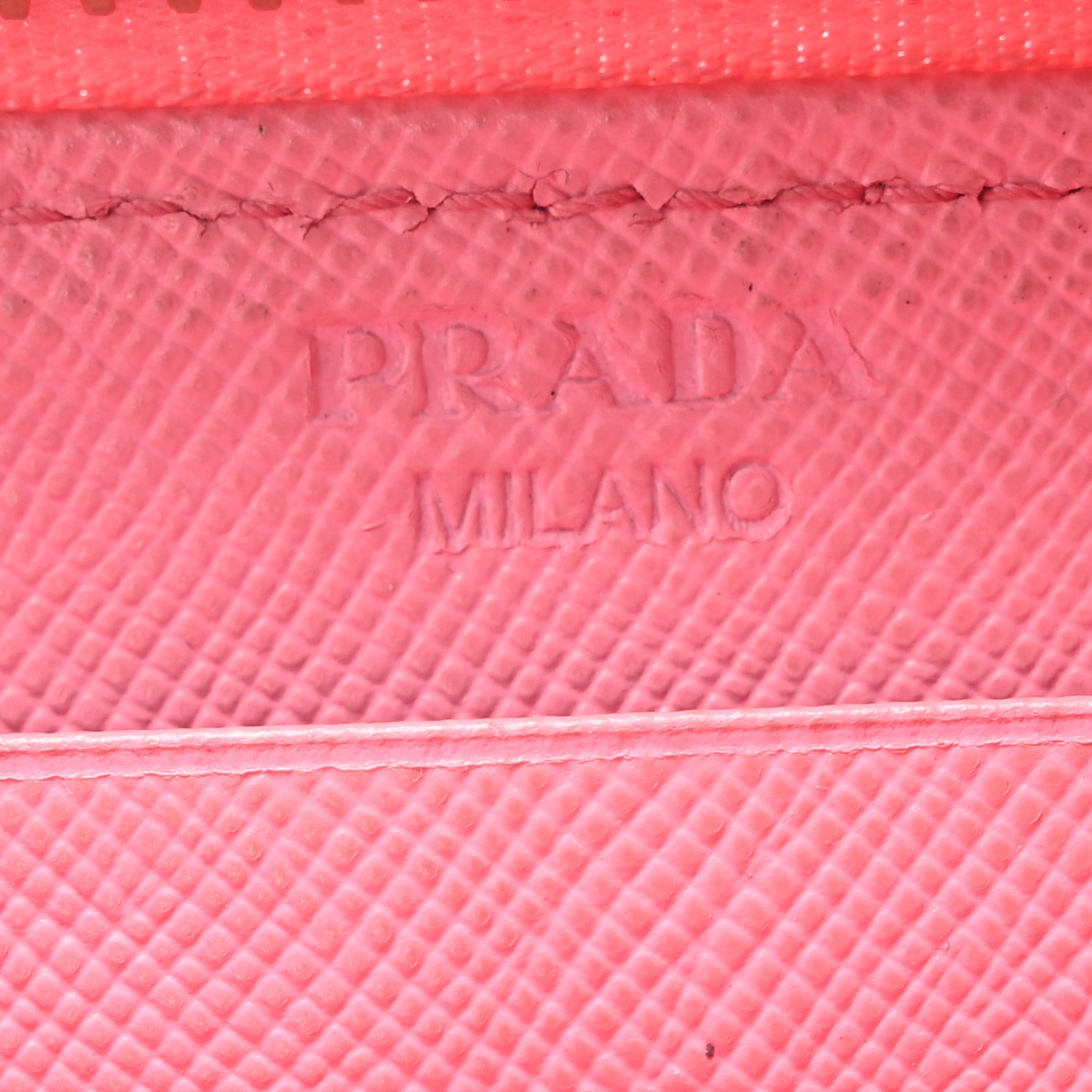 Prada Saffiano Metal Coin Purse Pink 6 of 12