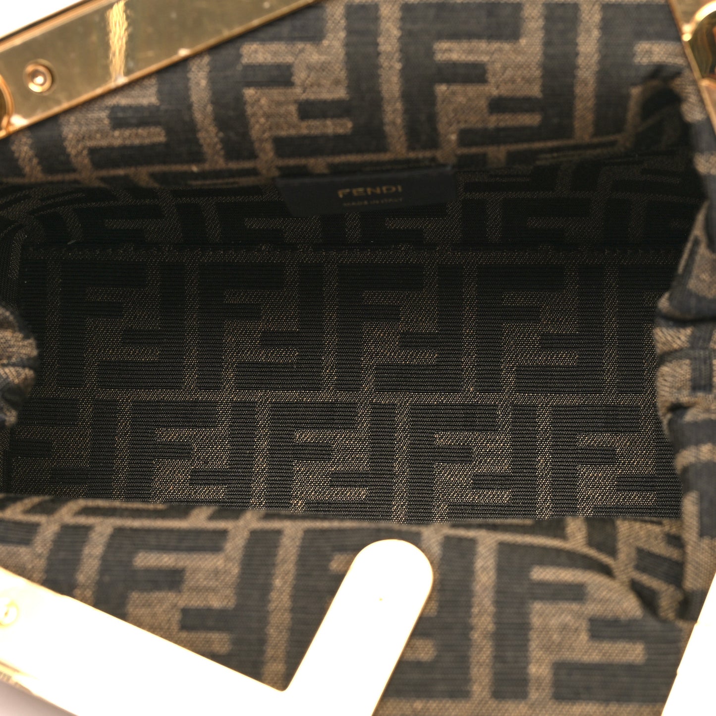 Shiny Nappa Small Fendi First Caramello
