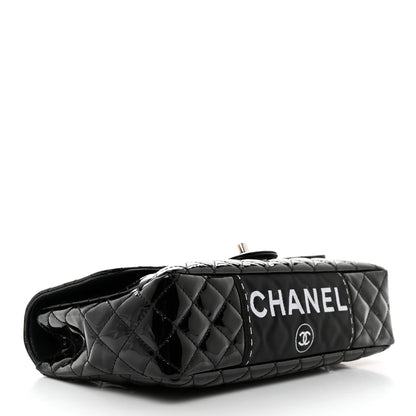 Chanel Iridescent Patent Quilted Secret Label Medium Flap Black 4 of 11