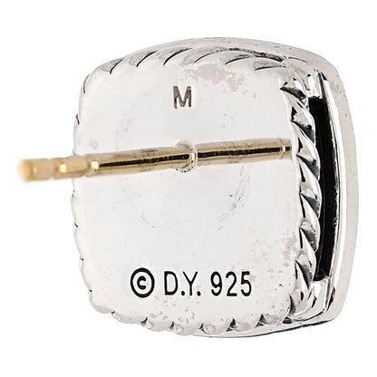 David Yurman Sterling Silver Diamond Blue Topaz 7mm Petite Albion Earrings 4 of 4