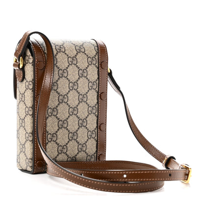 Gucci GG Supreme Monogram Mini Horsebit 1955 Crossbody Bag Beige Brown Sugar 2 of 9