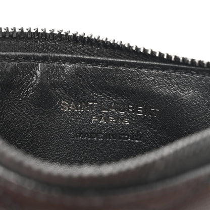 Saint Laurent Grain De Poudre Matelasse Chevron Monochrome Fragments Zippered Card Case Black 6 of 8