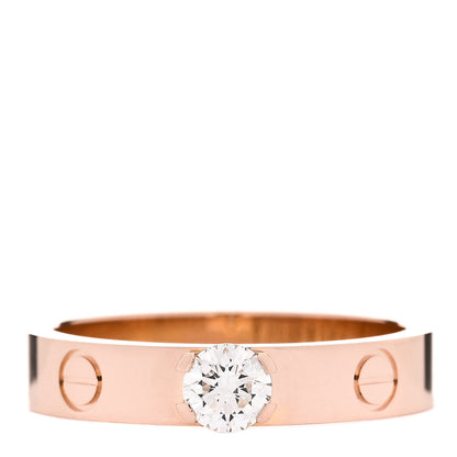 Cartier 18K Pink Gold Diamond .25ct LOVE Solitaire Engagement Ring 52 6 1 of 5