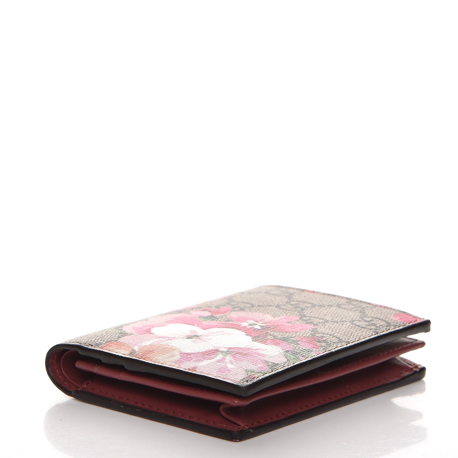 Gucci GG Supreme Monogram Blooms Card Case Beige Multicolor Dry Rose 4 of 7