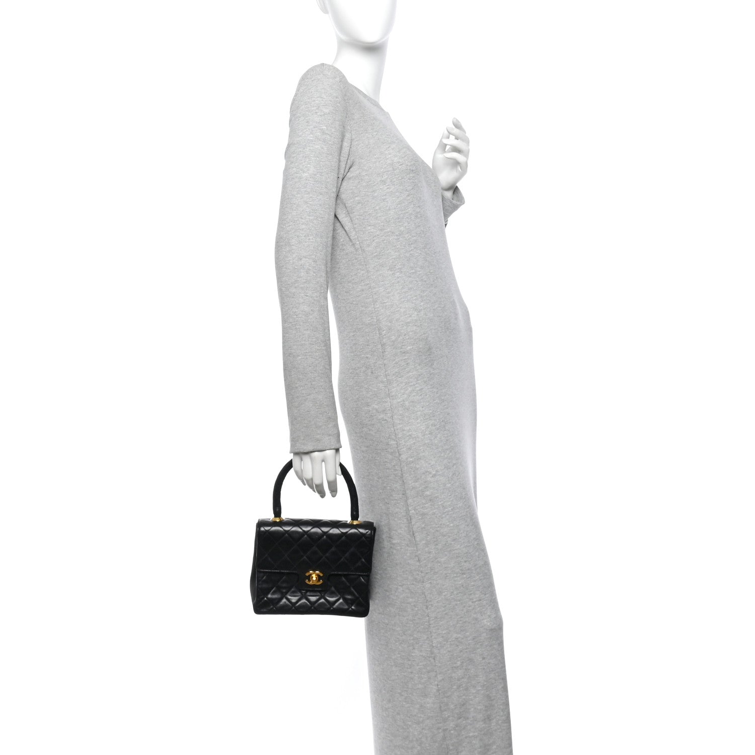 Chanel Lambskin Quilted Mini Kelly Flap Bag Black 2 of 14