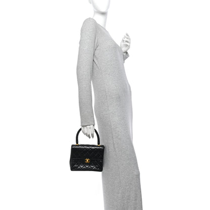 Chanel Lambskin Quilted Mini Kelly Flap Bag Black 2 of 14