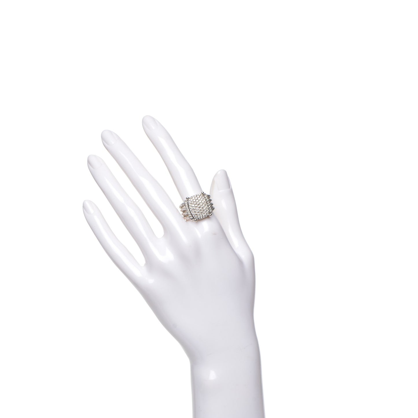Sterling Silver Diamond 16mm Wheaton Ring 58 8.25