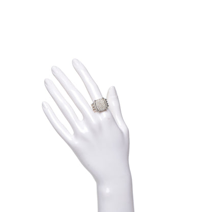 David Yurman Sterling Silver Diamond 16mm Wheaton Ring 58 8.25 2 of 5