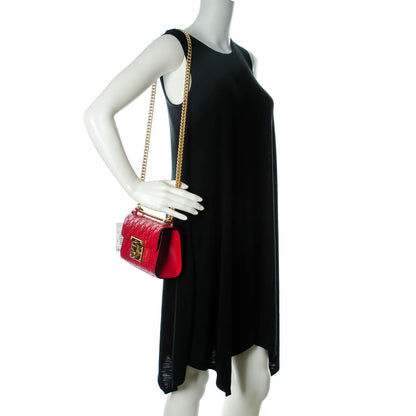 Gucci Guccissima Small Padlock Shoulder Bag Hibiscus Red 2 of 7
