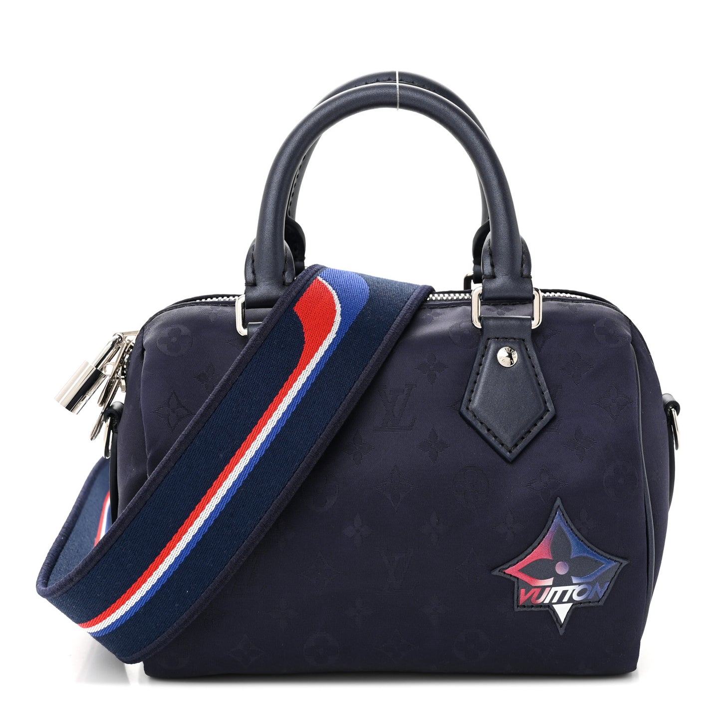 Econyl Monogram Speedy Bandouliere 20 Navy Blue