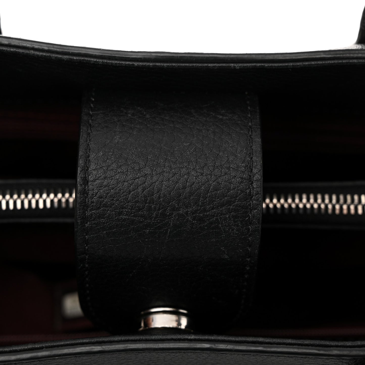 Grained Calfskin Small Neo Executive Shopper Tote Black