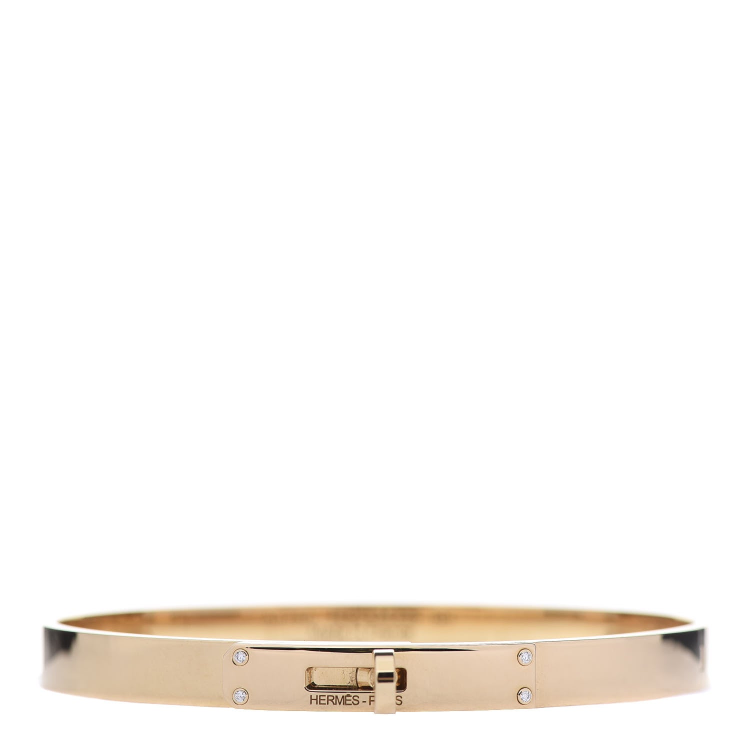 Hermes 18K Yellow Gold Diamond PM Kelly Bracelet SH 1 of 4