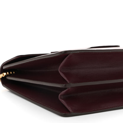 Salvatore Ferragamo Calfskin Thalia Flap Shoulder Bag Wine 8 of 9