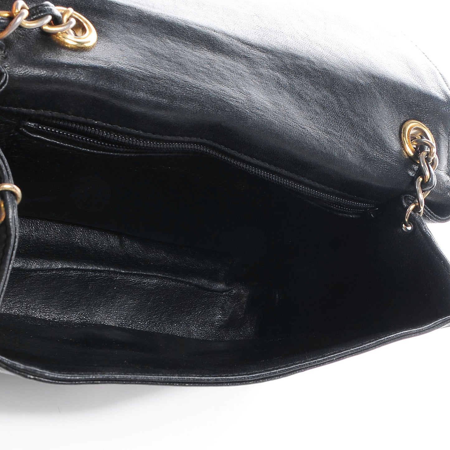 Lambskin Small Tassel Single Flap Black